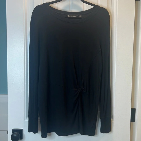 Athleta‎ Black Nirvana Twist Front Clarity Sweatshirt. Size Small. - Picture 2 of 9